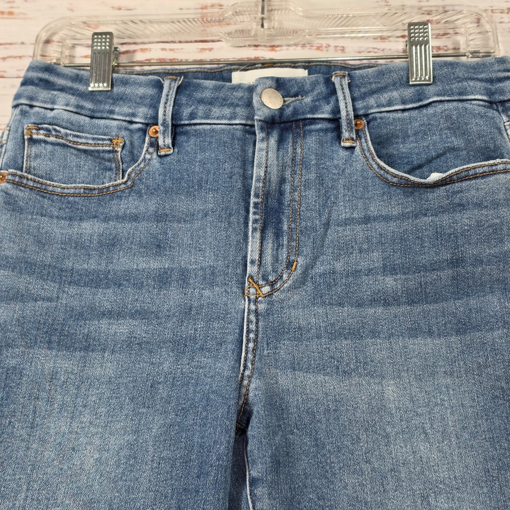 Dear John Jeanne Flare Jeans Womens 29 Blue Excellent High Rise Split Hem Split